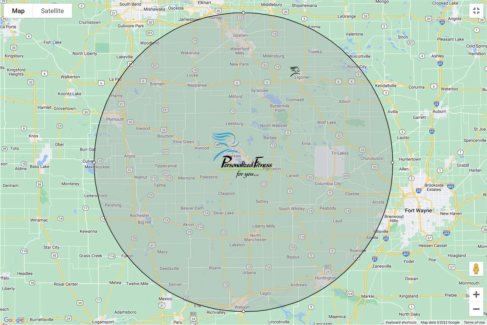 personalized fitness near ligonier, indiana