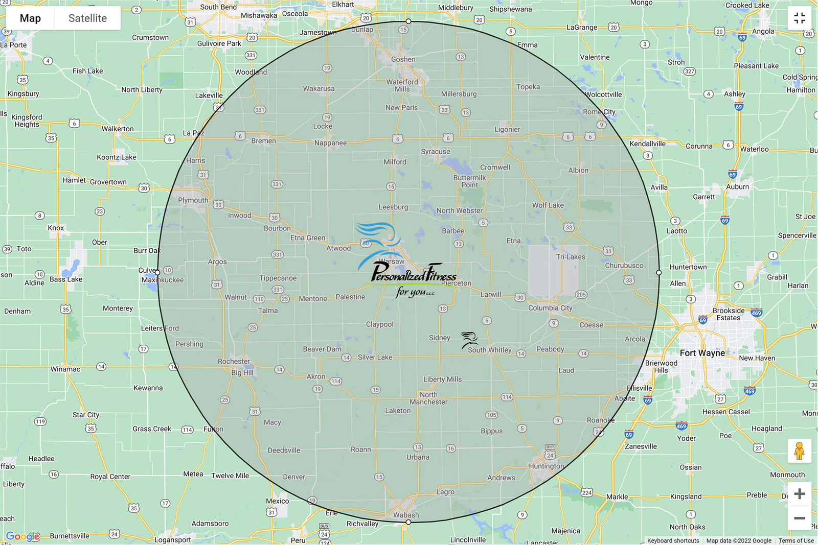 personalized fitness near south whitley, indiana